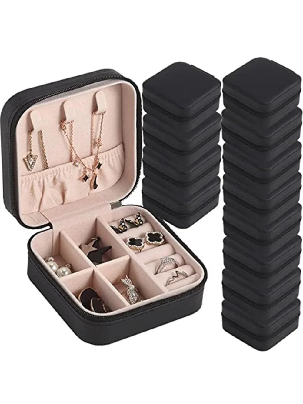 12 Pack Travel Jewelry Box Organizer Mini Ring Earring Necklace Storage Case